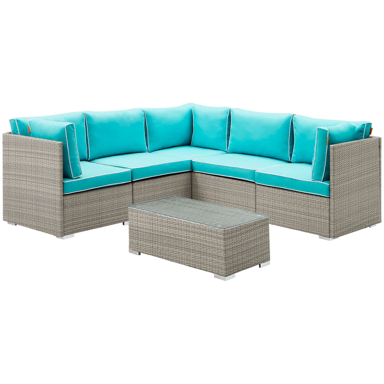 Repose 6 Piece Outdoor Patio Sectional Set