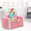 Thumbnail: Multi-functional Kids Sofa Table Chair Set-Pink