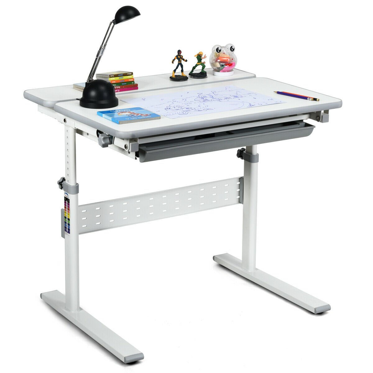 Adjustable Children's Writing Study Table with Drawer