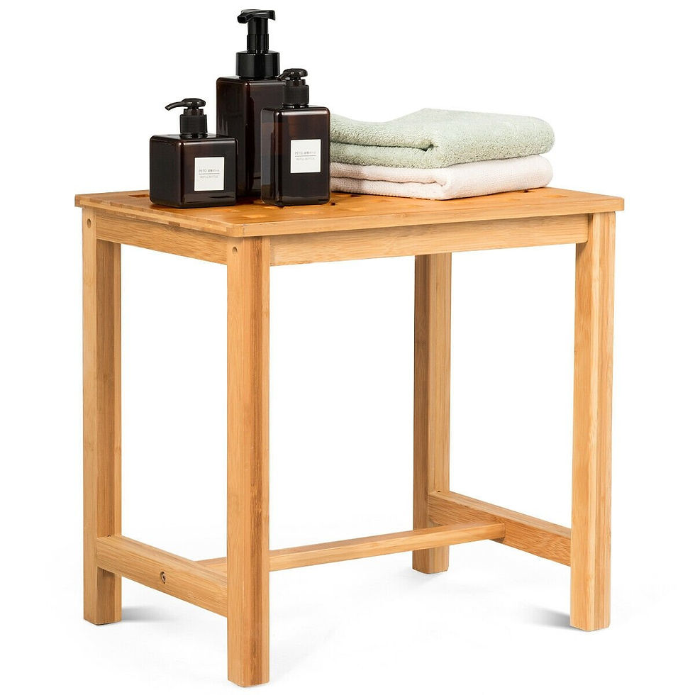Thumbnail: 18" Shower Bench Bamboo Bath Spa Seat