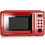 Thumbnail: 700W Glass Turntable Retro Countertop Microwave Oven-Red
