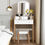 Thumbnail: Makeup Vanity Table Dressing table and Cushioned Stool Set