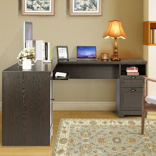 Thumbnail: L-Shaped Writing Study Workstation Computer Desk