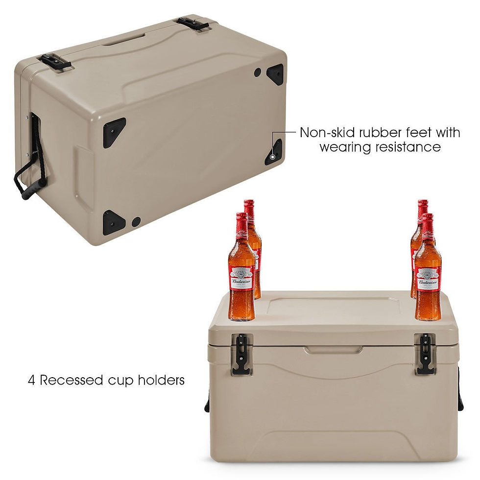 Thumbnail: 64 Quart Heavy Duty Outdoor Insulated Fishing Hunting Ice Chest -Gray