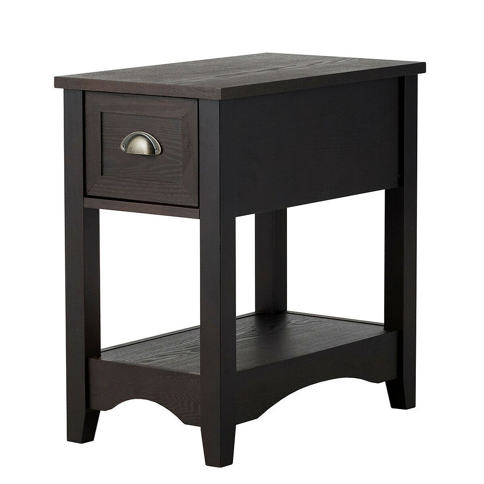 Thumbnail: Contemporary Chair Side End Table Compact Table with Drawer Nightstand-Coffee