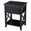 Thumbnail: Storage End Bedside Drawer Nightstand w/ Bottom Shelf-Black