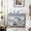 Thumbnail: Console Table 3-Tier with Drawer and Storage Shelves-Gray