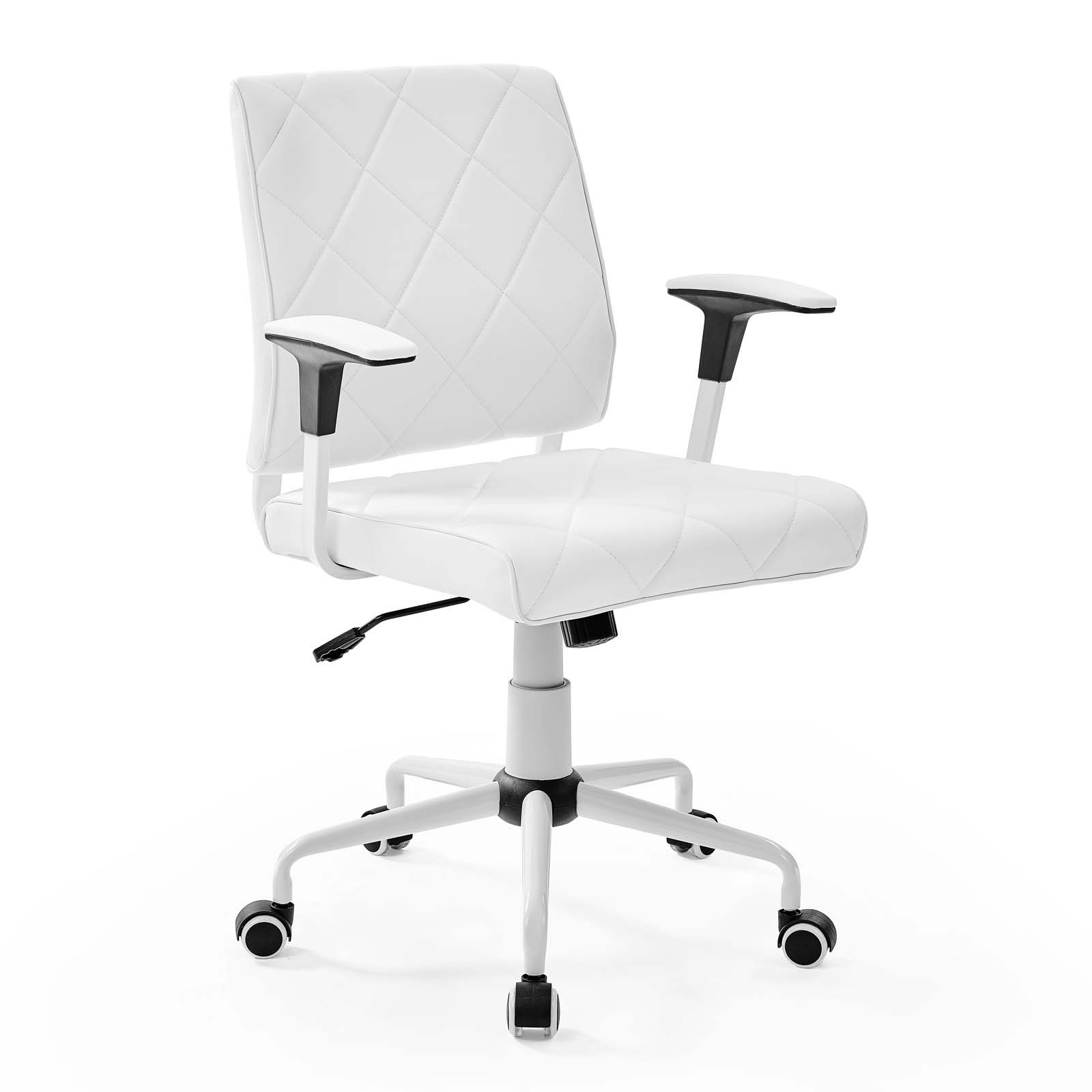 Lattice Vinyl Office Chair - White EEI-1247-WHI