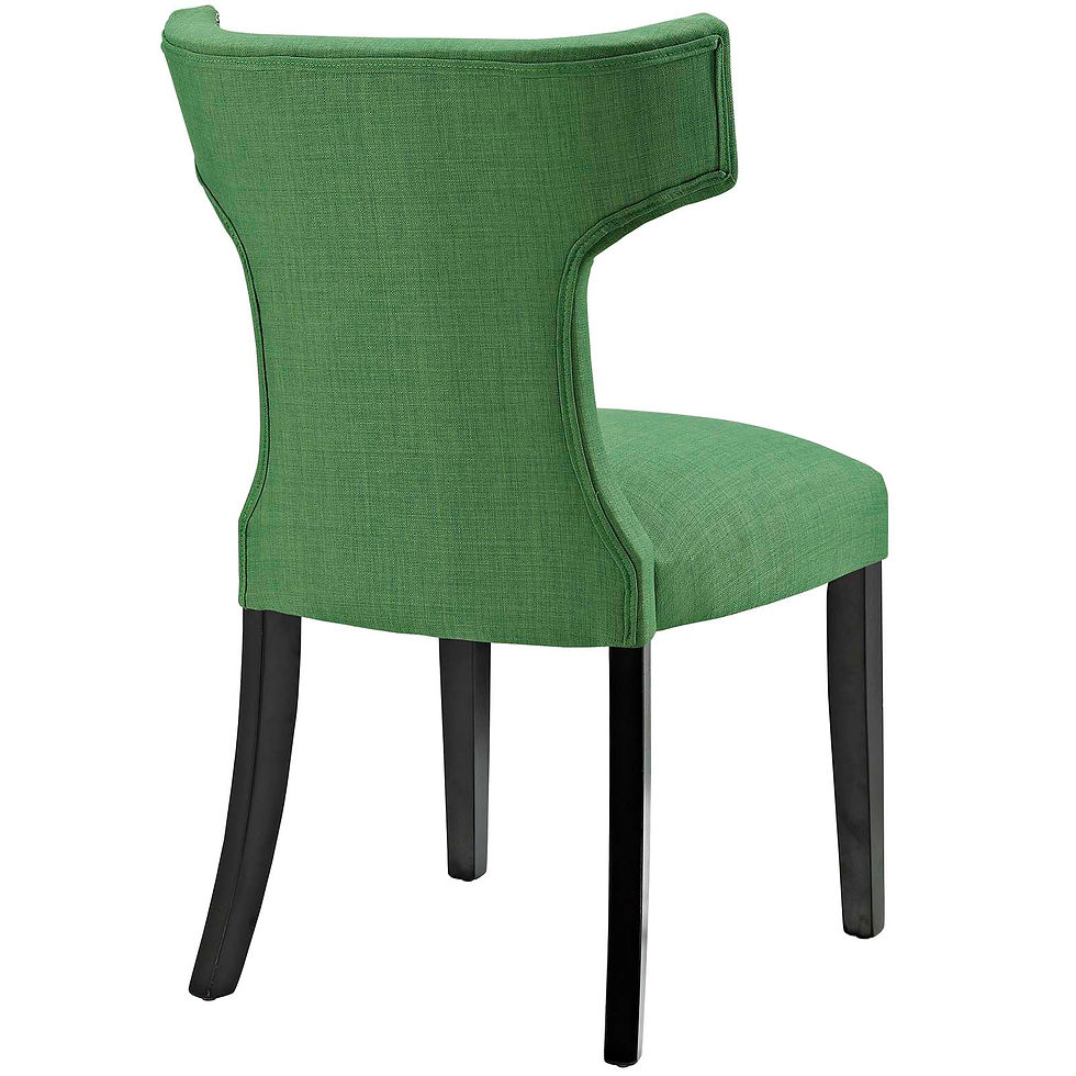 Thumbnail: Curve Fabric Dining Side Chair in Green - (Set of 2) EEI-2741-GRN-SET