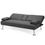 Thumbnail: Convertible Folding Futon Sofa Bed Fabric with 2 Cup Holders-Dark Gray