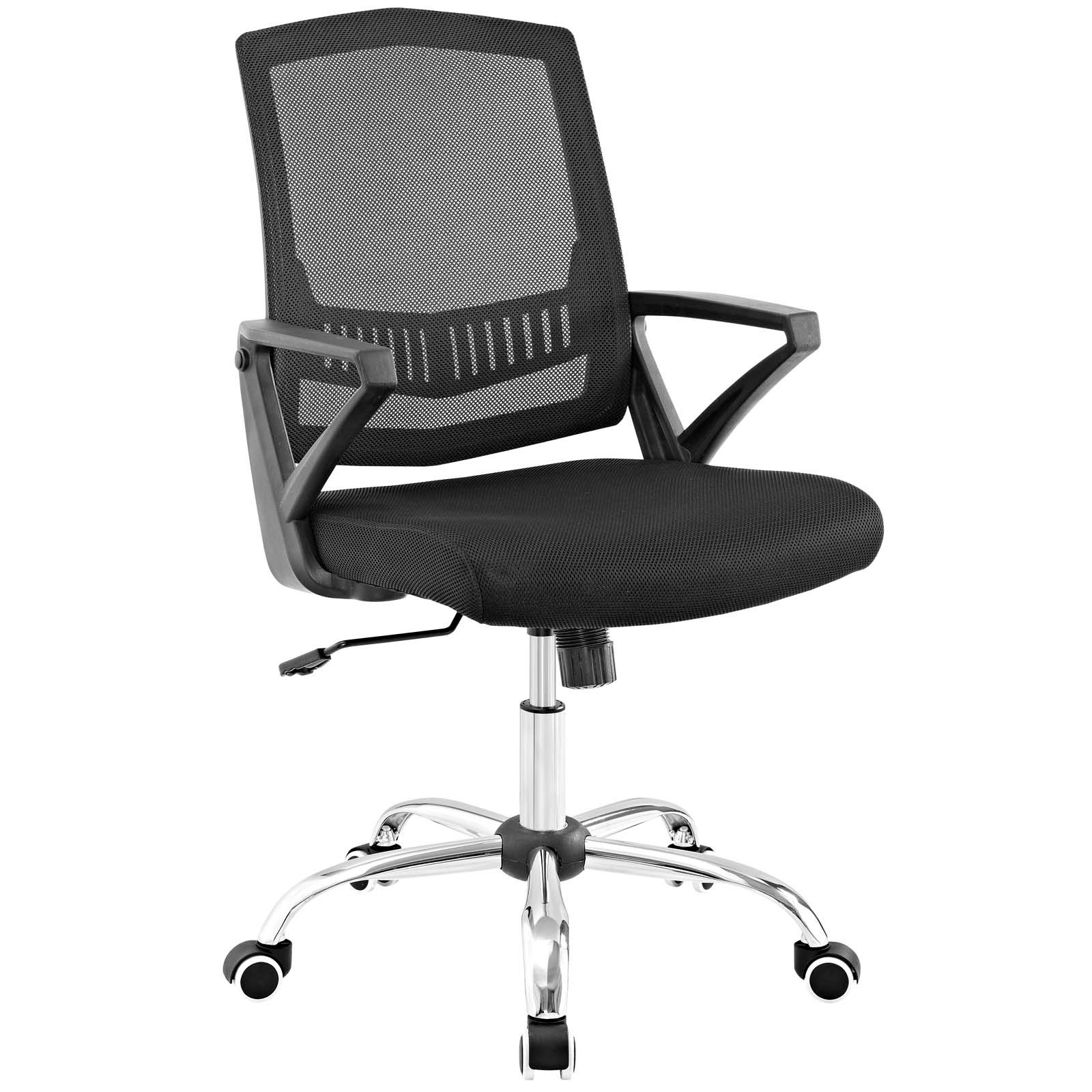 Proceed Mid Back Upholstered Fabric Office Chair - Black EEI-2684-BLK