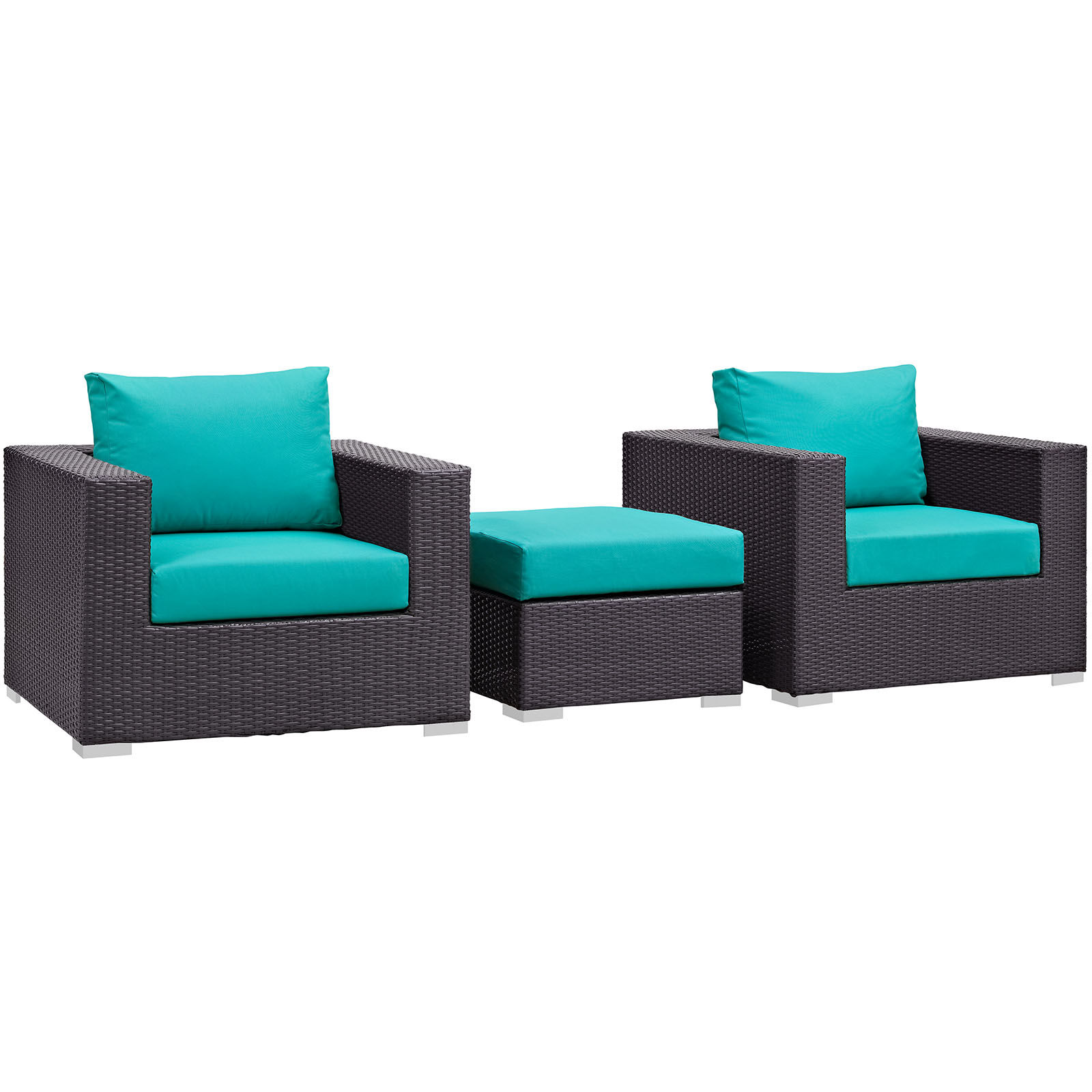 Convene 3 Piece Outdoor Patio Sofa Set EEI-2174-EXP-TRQ-SET