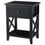 Thumbnail: Storage End Bedside Drawer Nightstand w/ Bottom Shelf-Black