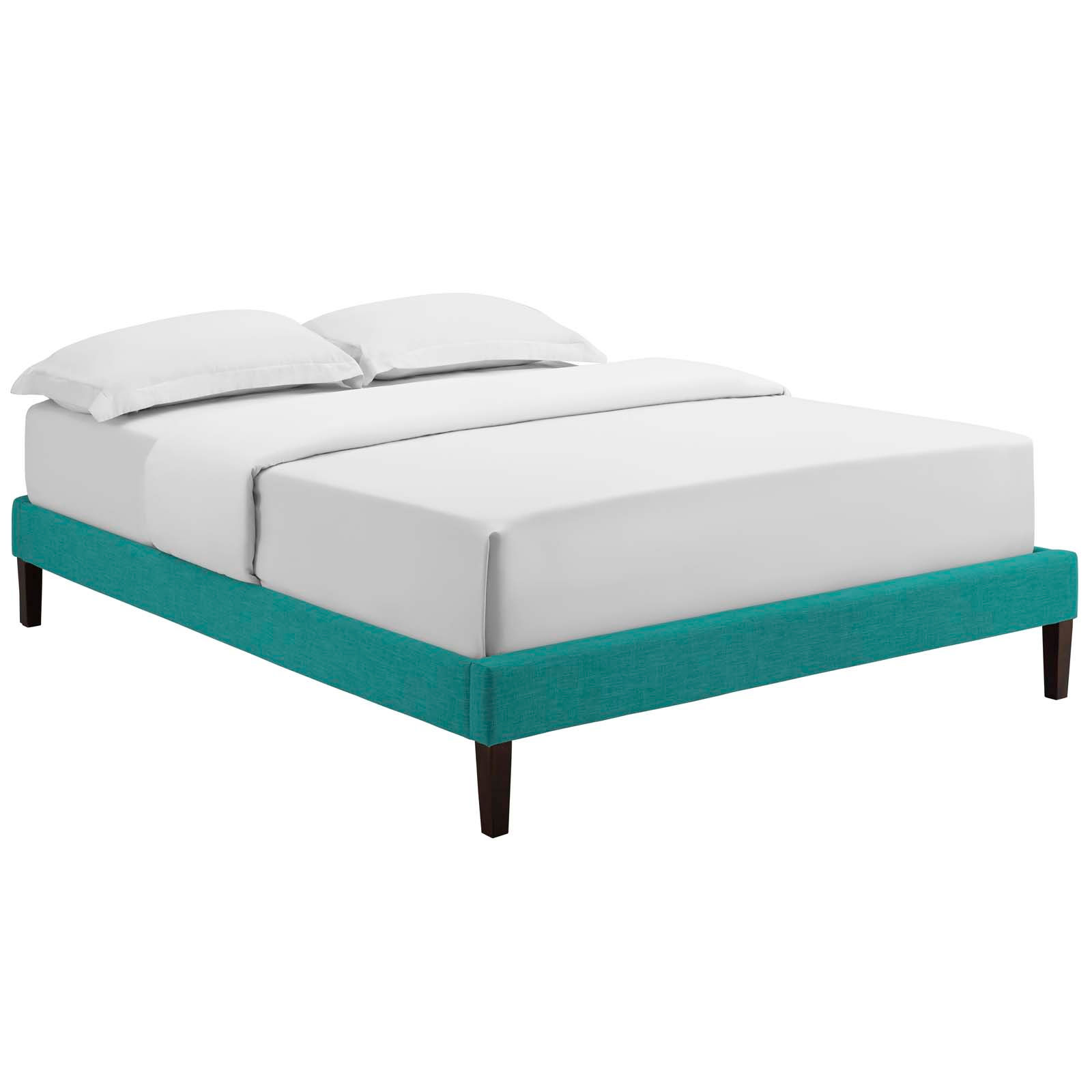 Tessie Full Fabric Bed Frame With Squared Tapered Legs MOD-5897-TEA