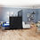 Thumbnail: 4 Panels Metal Frame Room Private Folding Screen-Black