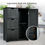 Thumbnail: Bathroom Floor Cabinet Side Storage Cabinet with 3 Drawers and 1 Cupboard-Black