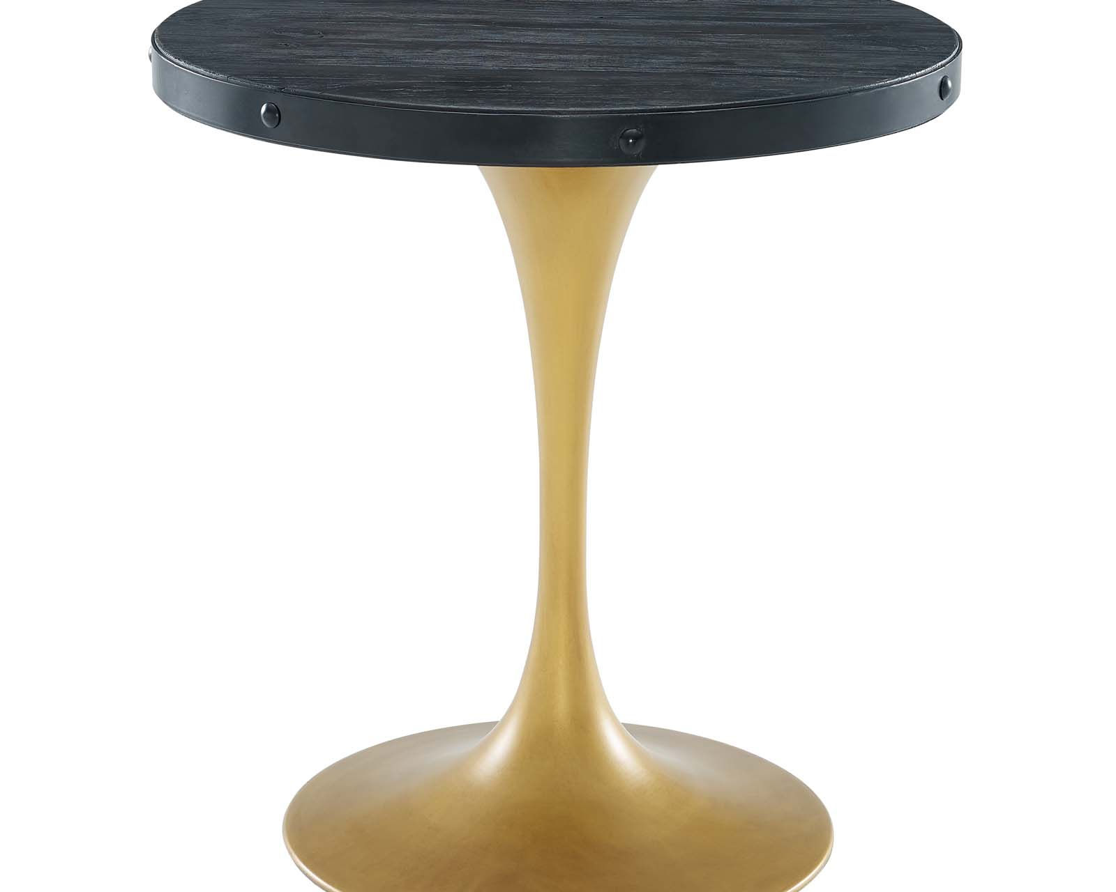 Drive 28 Round Wood Top Dining Table EEI 3590 BLK GLD by Furniture