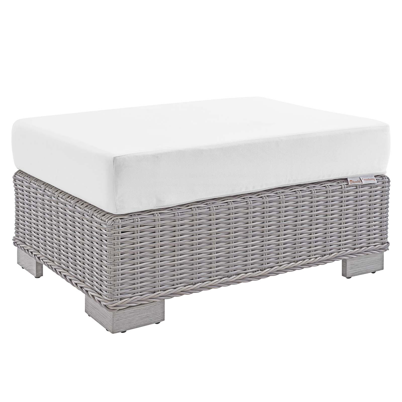 ConwaySunbrella Outdoor Patio Wicker Rattan Ottoman