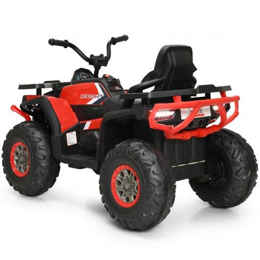Thumbnail: 12 V Kids Electric 4-Wheeler ATV Quad with MP3 and LED Lights-Red