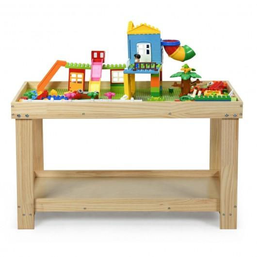 Thumbnail: Solid Multifunctional Wood Kids Activity Play Table-Natural
