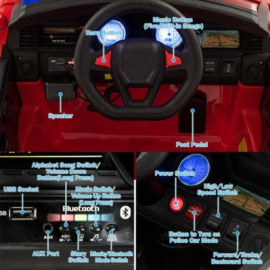 Thumbnail: 12V Kids Electric Bluetooth Ride On Car with Remote Control-Red