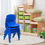 Thumbnail: 4-pack Kids Plastic Stackable Classroom Chairs-Blue