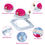 Thumbnail: Adjustable Height Removable Folding Portable Baby Walker-Pink