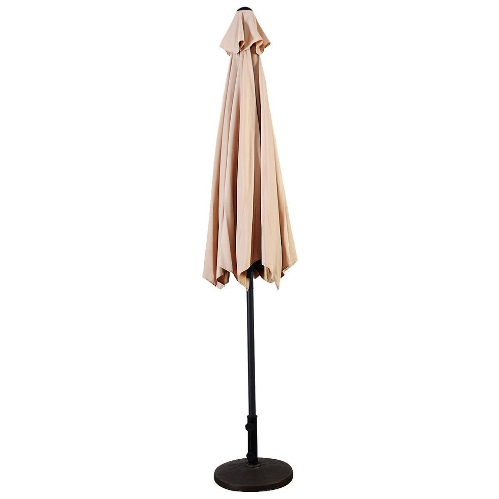 Thumbnail: 10FT Patio Umbrella 6 Ribs Market Steel Tilt W/ Crank Outdoor Garden-beige