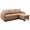 Thumbnail: Convertible Sectional L-Shaped Couch with Reversible Chaise-Beige-Coffee