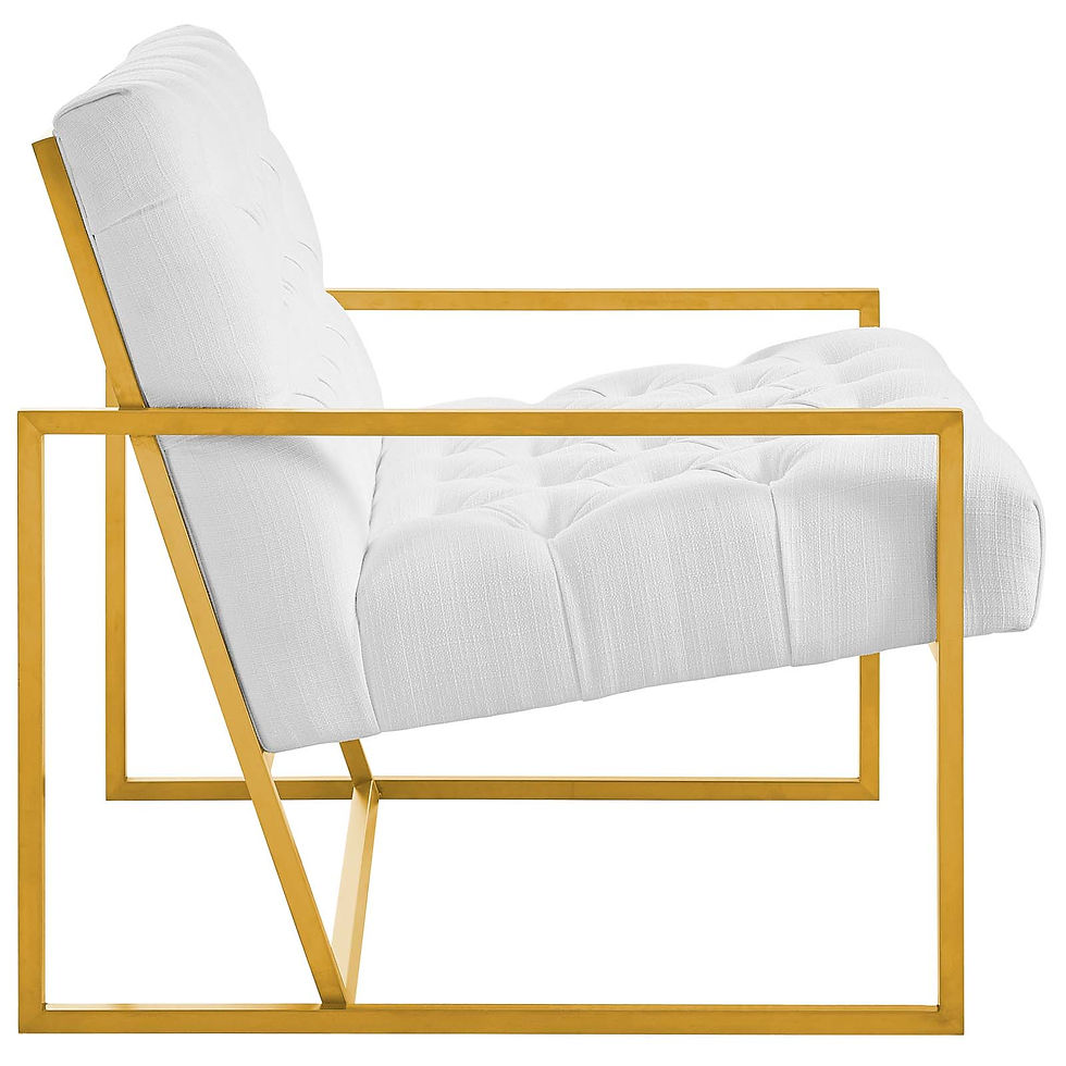 Thumbnail: Best  Bequest Gold Stainless Steel Upholstered Fabric Accent Chair