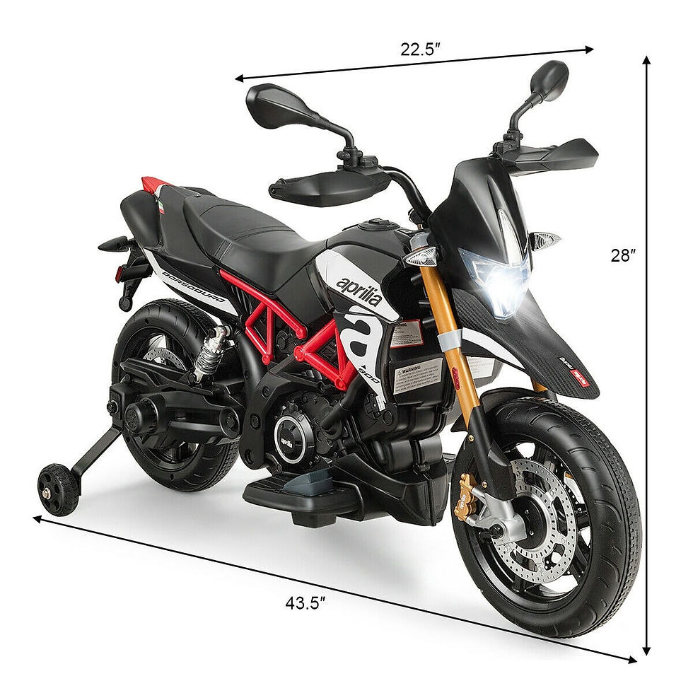 Thumbnail: Aprilia Licensed 12V Kids Ride-On Motorcycle-Black