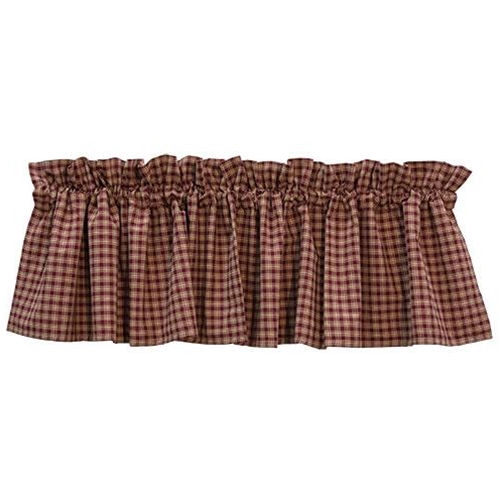 Burgundy Plaid Valance 14x72 (Pack of 2)