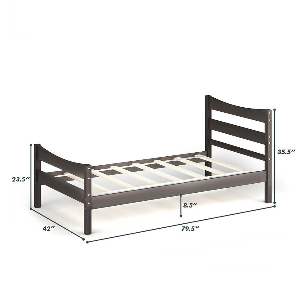 Thumbnail: Twin Size Platform Bed Frame Foundation Slat Support -Espresso