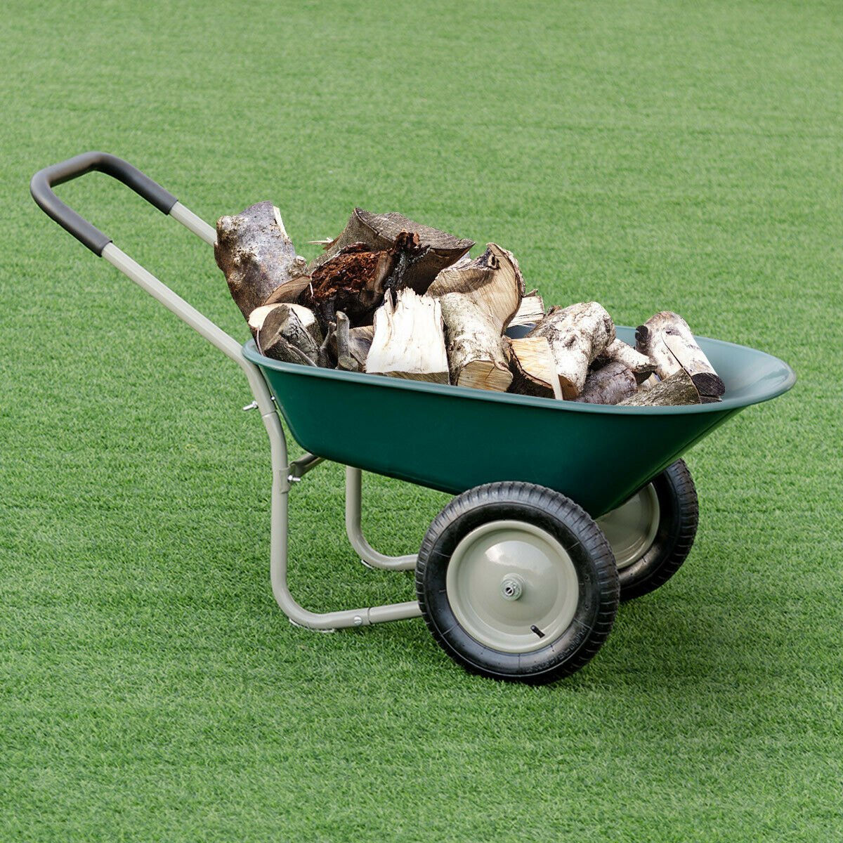 2 Tire Wheelbarrow Garden Cart Heavy-duty Dolly Utility Cart