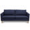 Thumbnail: Upholstered Modern Fabric Love Seat Sofa-Blue