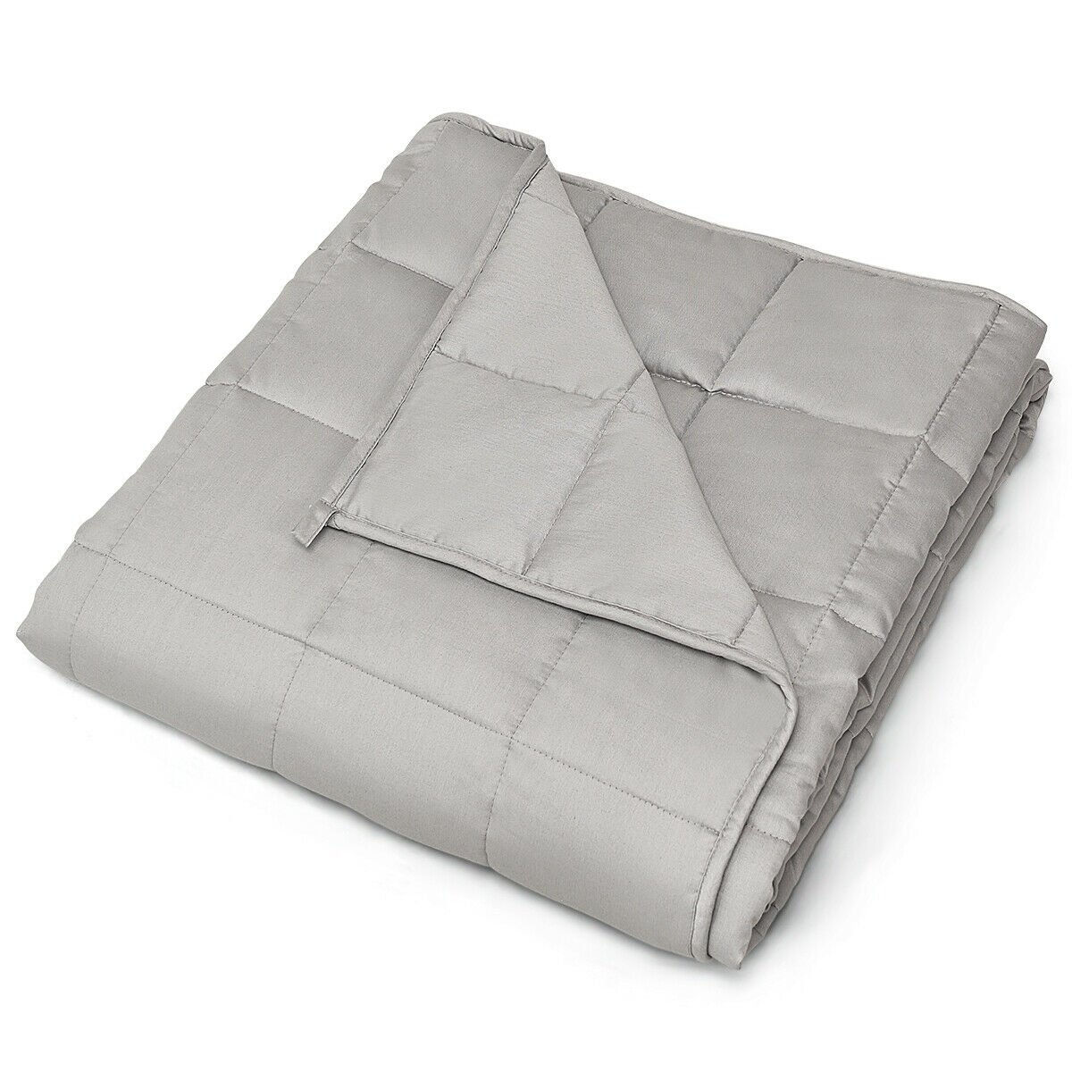 15 lbs 100% Cotton Weighted Blankets-Light Gray