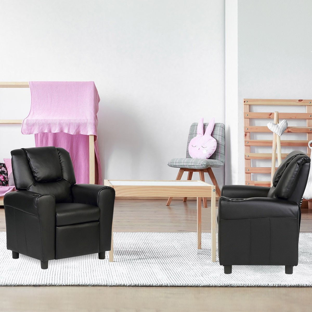 Kids Recliner Armchair Sofa-Black