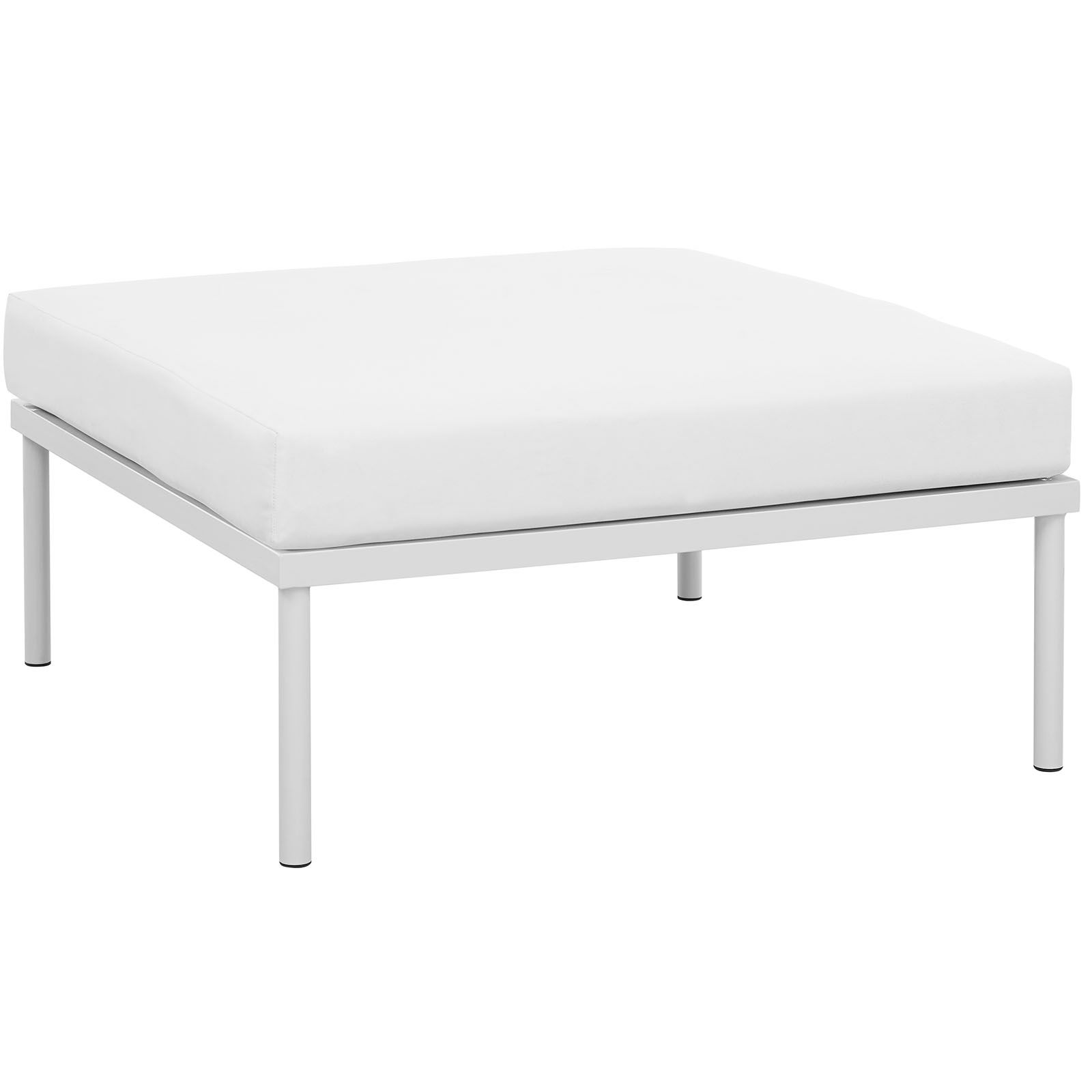 Harmony Outdoor Patio Aluminum Ottoman - White EEI-2609
