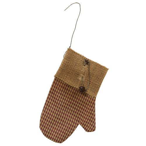 Gingham Mitten Ornament (Pack of 4)