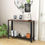 Thumbnail: Metal Frame Wood  Console Sofa Table with Storage Shelf-Brown