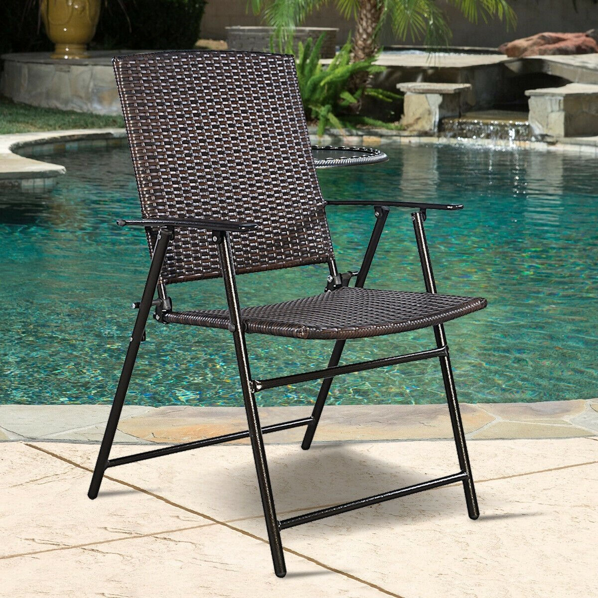 Set of 4 Rattan Folding Chair