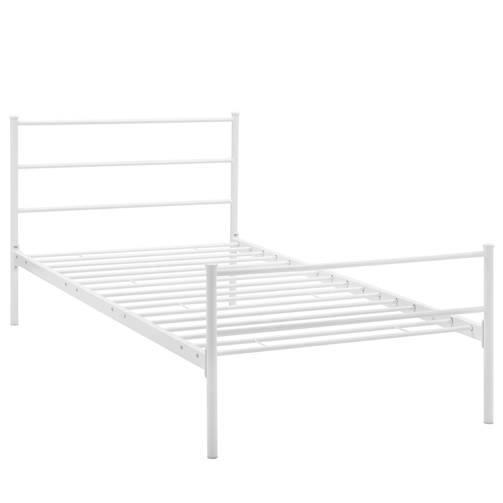 Alina Twin Platform Bed Frame - White MOD-5551-WHI-SET