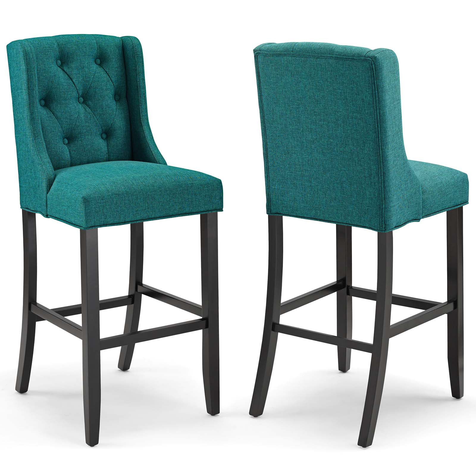 Baronet Bar Stool Upholstered Fabric Set Of 2 EEI-4022-TEA By