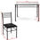 Thumbnail: 5 Pieces Dining Set Tempered Glass Top Table & 4 Upholstered Chairs