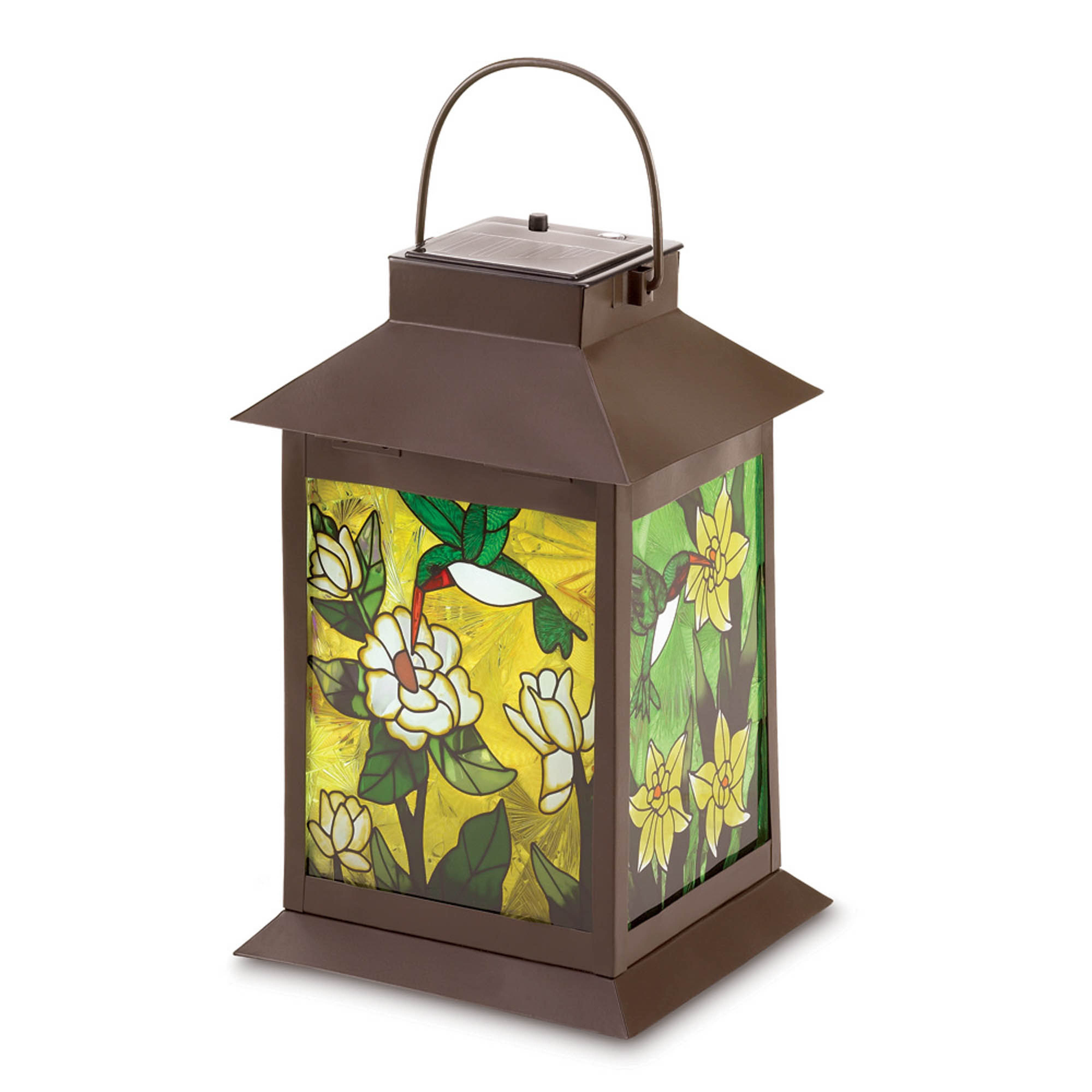 SOLAR-POWERED FLORAL LANTERN