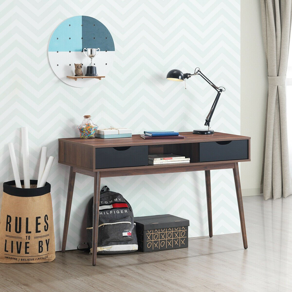 Computer Desk PC Laptop Writing Table with Drawers & Shelf