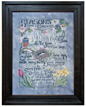 Spring Words Framed Print