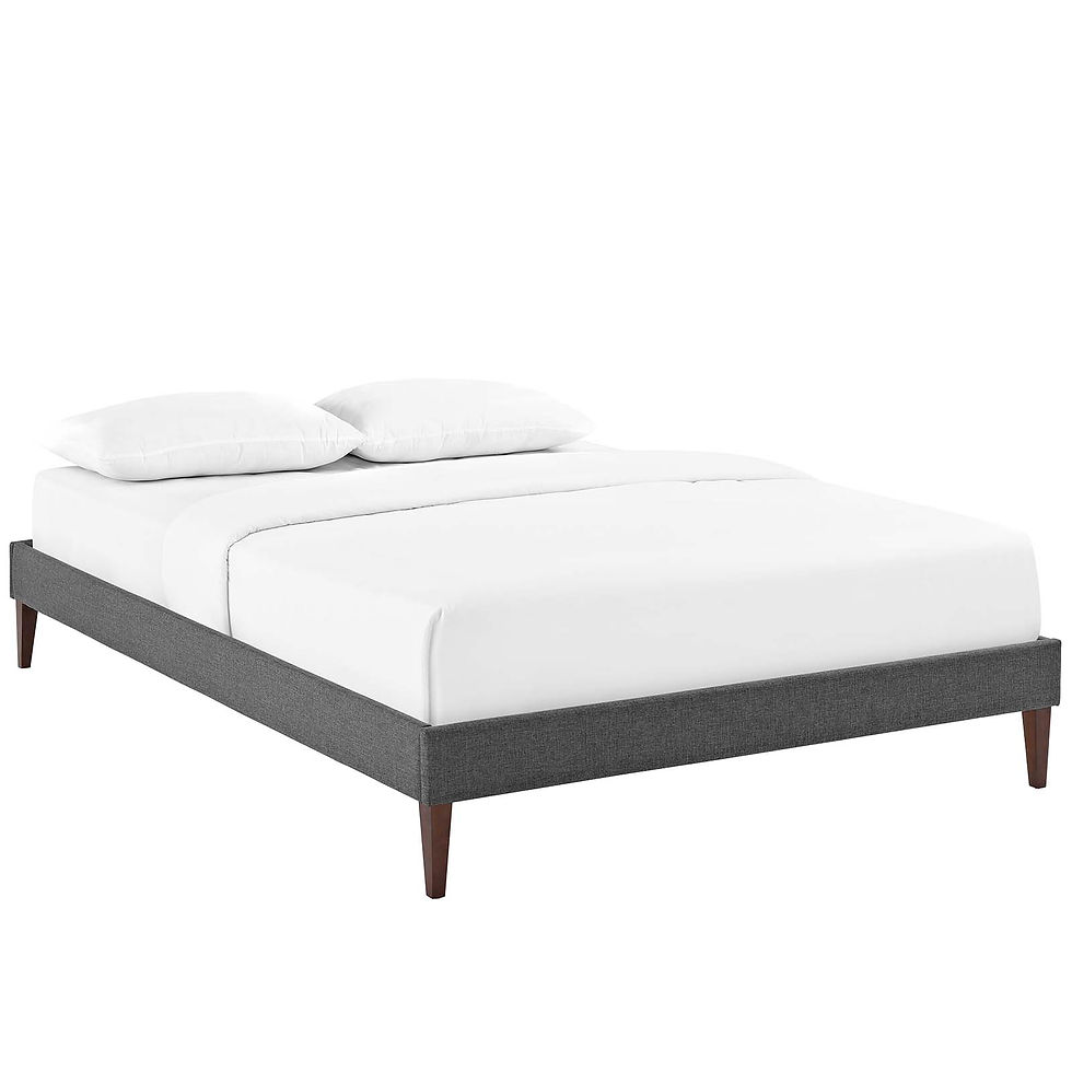 MOD-5901-GRY Tessie King Bed Frame With Squared Tapered Legs By
