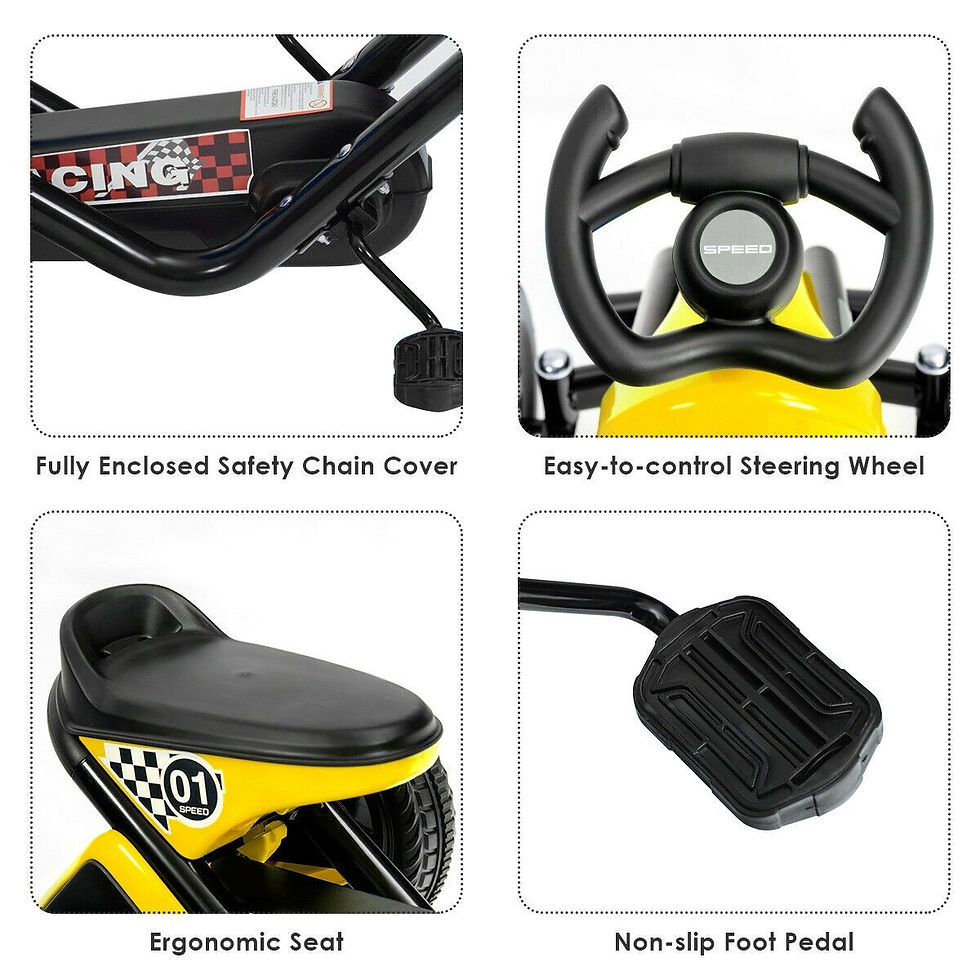 Thumbnail: 4 Wheel Pedal Powered Ride on Racer Car for Kids-Yellow