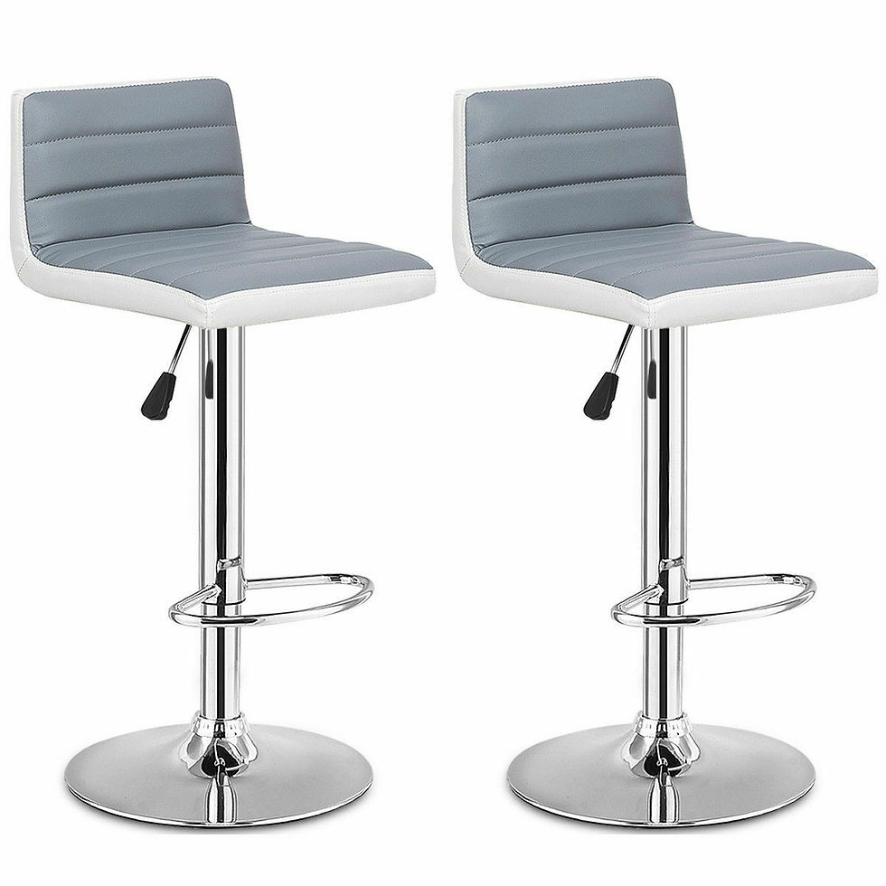 Set of 2 Adjustable PU Leather Bar Stools